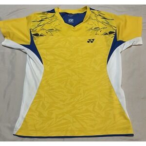 Yonex Shirt Mens Size Medium Yellow Tennis V Neck Very Cool Dry‎ Athleisure